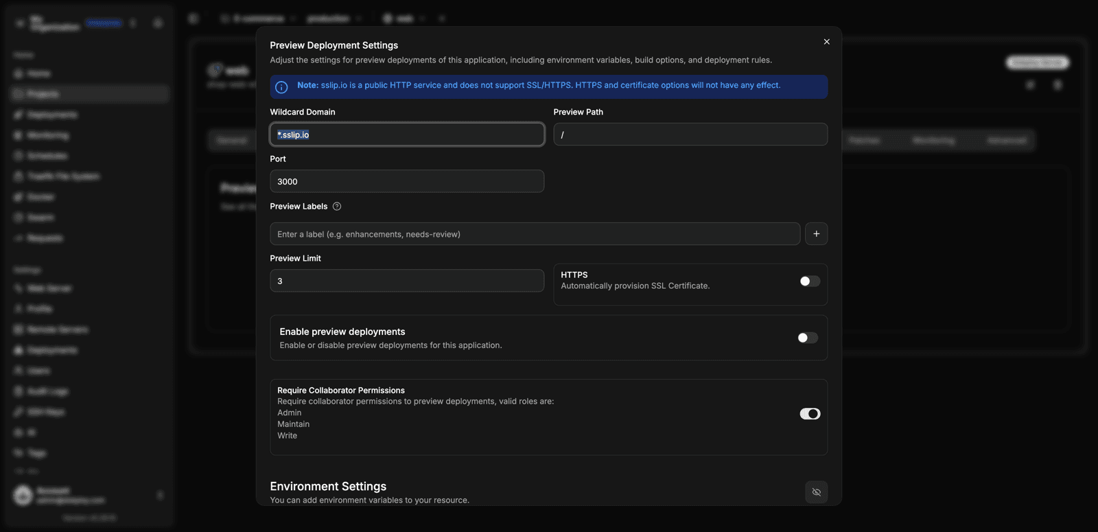 Preview deployments