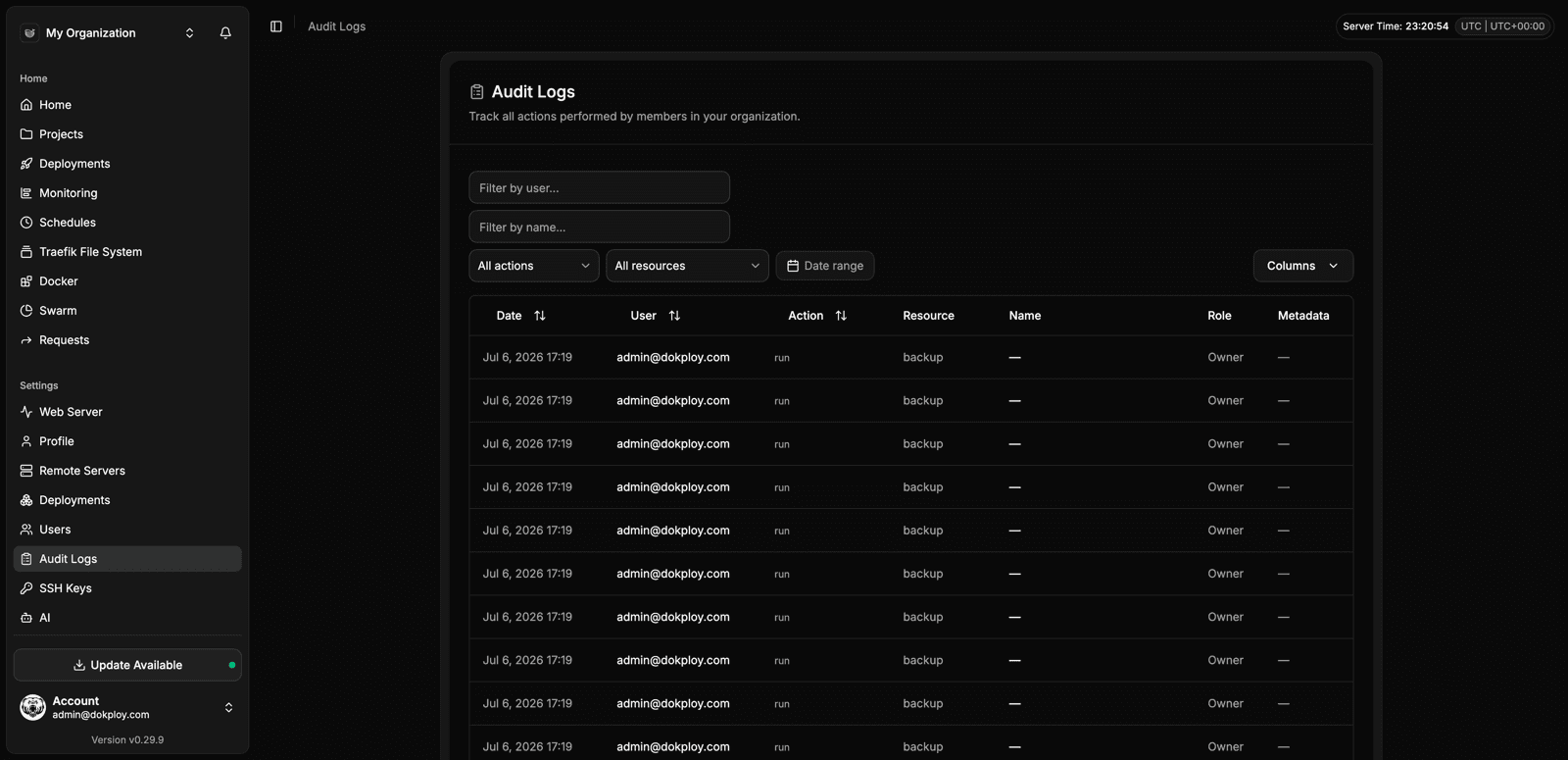 Audit logs