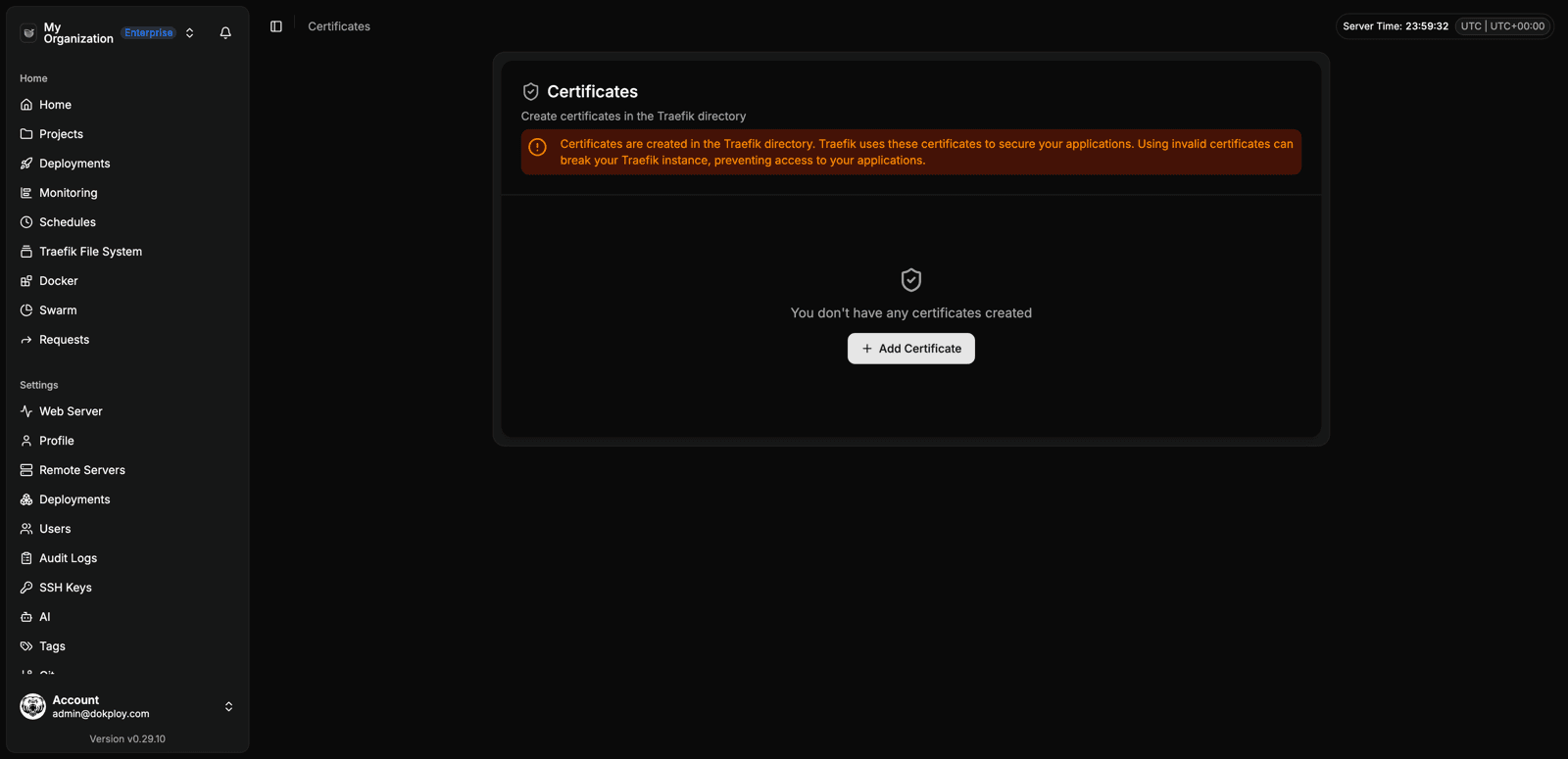 Certificates