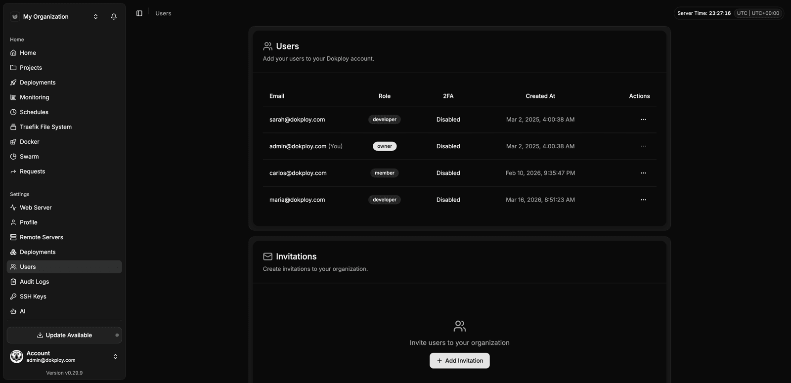 Users and roles