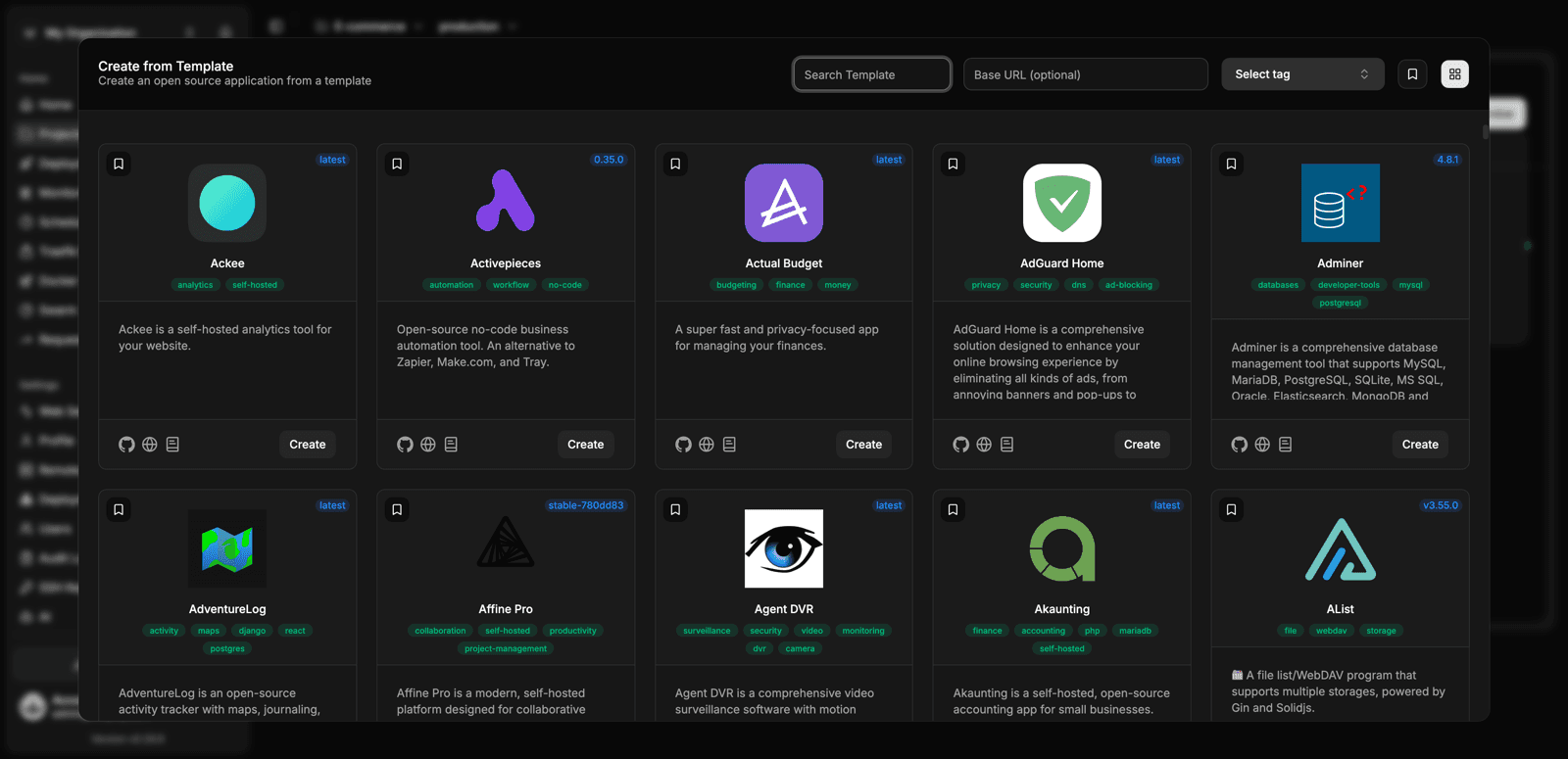 Open source templates gallery
